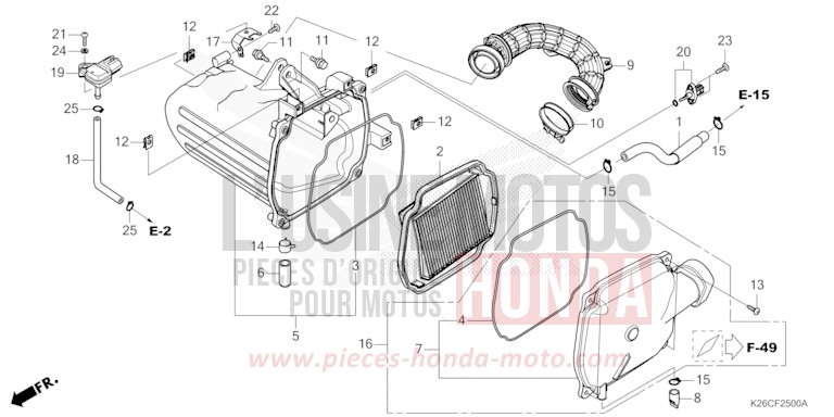 FILTRE A AIR de MSX GROM A PEARL HORIZON WHITE (NHB61) 2024